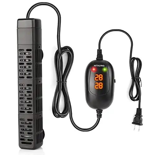 HiTauing Aquarium Heater, 50W/100W/200W/300W/500W Submersible Fish Tank Heater with Over-Temperature Protection and Automatic Power-Off When Leaving Water for Saltwater and Freshwater