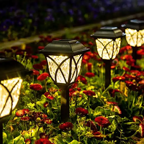 GIGALUMI Solar Lights Outdoor Waterproof, 6 Pack LED Solar Garden Lights, Solar Lights for Outside