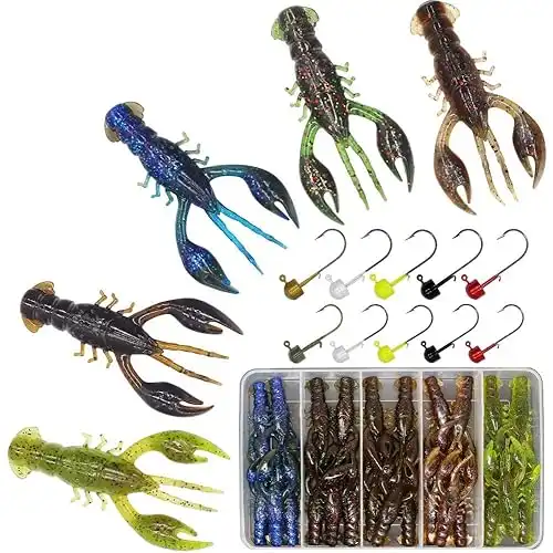 Ned-Rig-Kit-Finesse-Baits-Soft-Plastic-Worms-Fising-Lure for Bass Stick Swimbait Minnow Crawfish Lures Shroom Ned Jig Head Kit